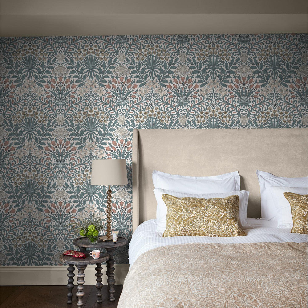 140493 - Garden Wallpaper - Dusty Blue - William Morris