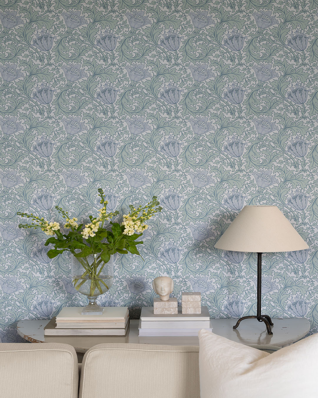 82003 - Anemone Wallpaper - Light Blue - Midbec