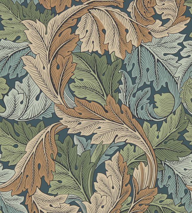 Acanthus Wallpaper - Slate Blue/Thyme - 216440 - Morris & Co