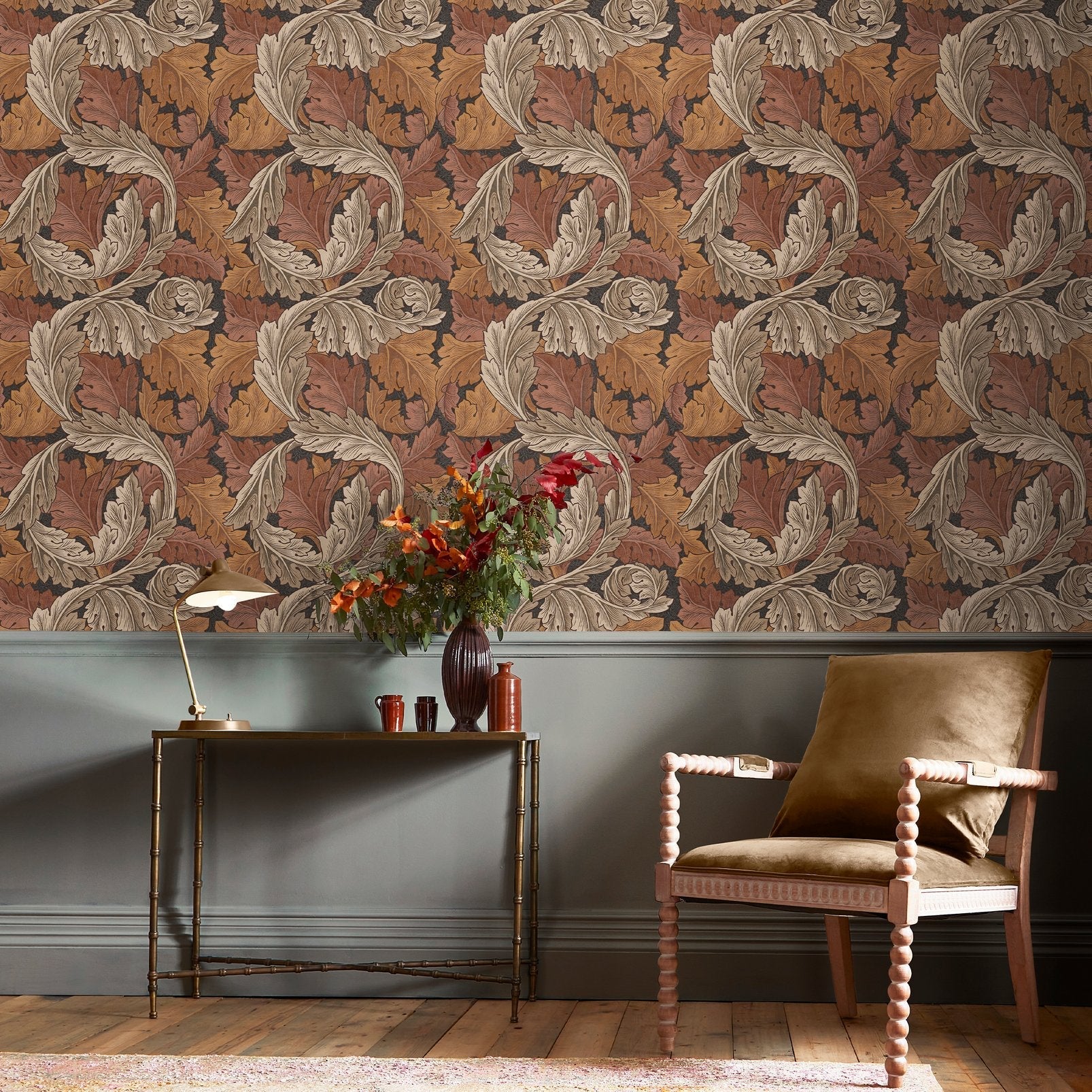 Acanthus Wallpaper - Burnt Orange - 124224 - William Morris AH