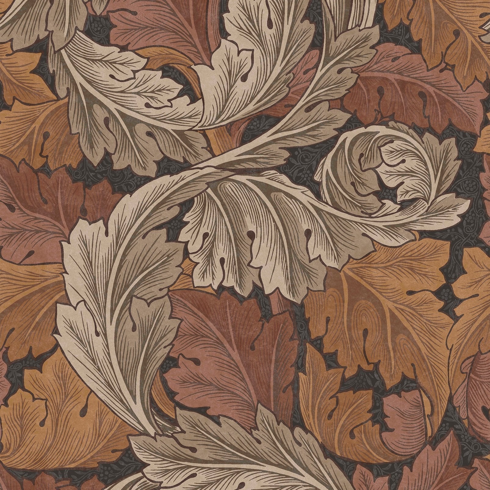 Acanthus Wallpaper - Burnt Orange - 124224 - William Morris AH