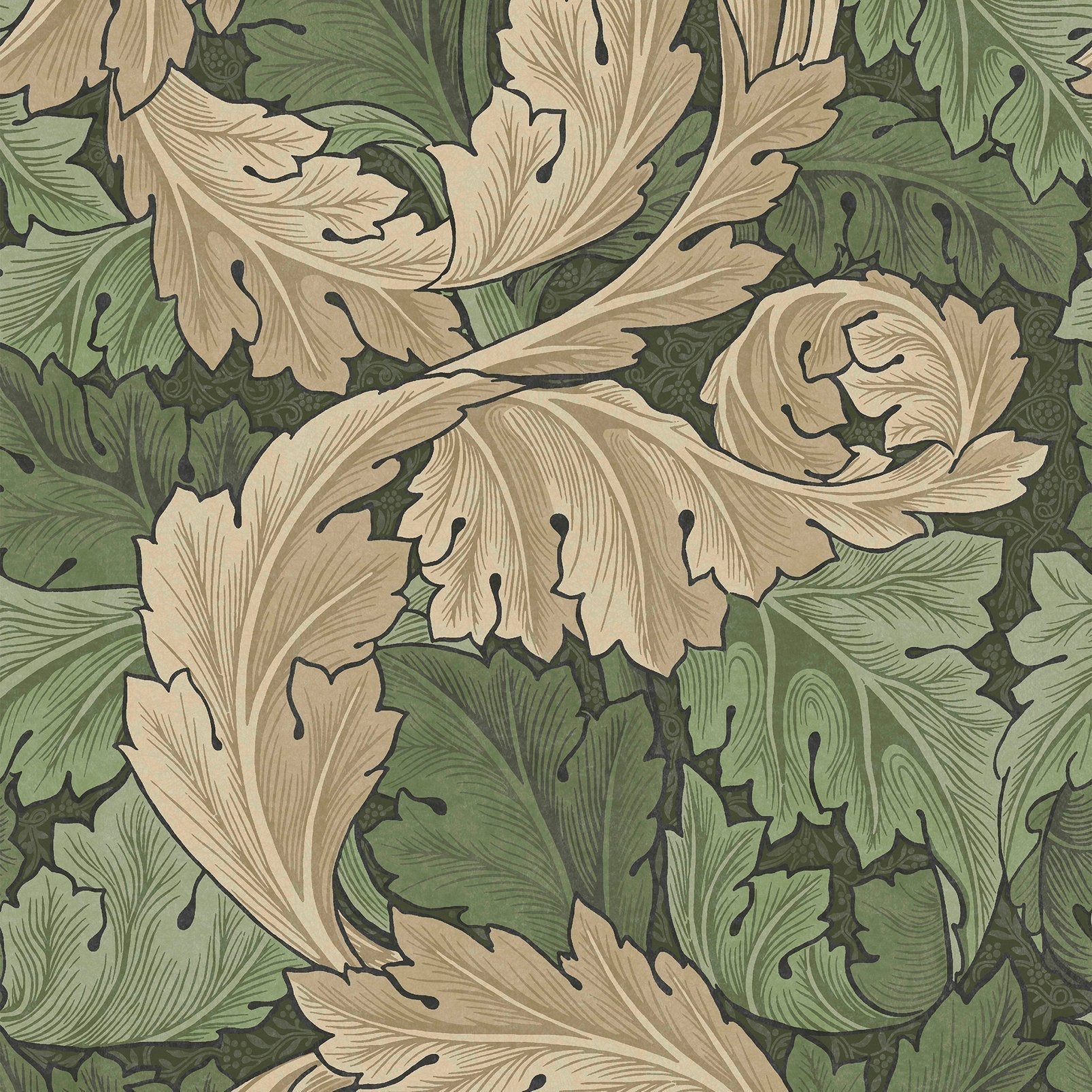 Acanthus Wallpaper - Green - 124227 - William Morris AH