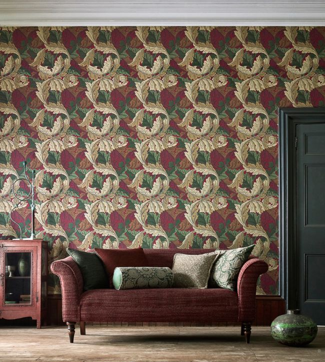 Acanthus Wallpaper -  Madder/Thyme - 216439 - Morris & Co