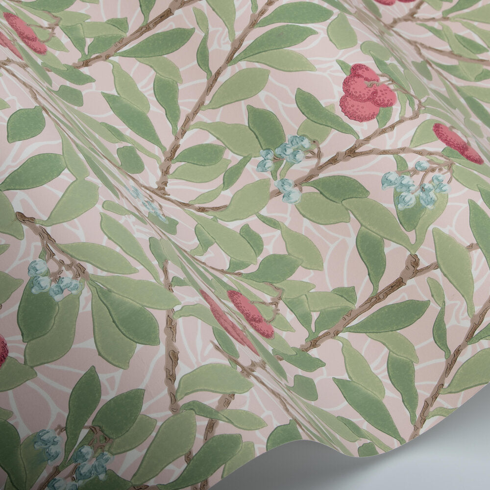 Arbutus Wallpaper - Cochineal Pink - 217378 - Morris Wallpaper WD