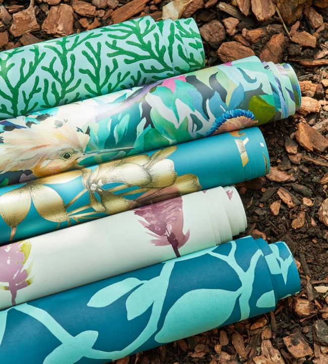 Ardisia Wallpaper - Amazonia/Teal/ Gold - HTEW112764 - Harlequin
