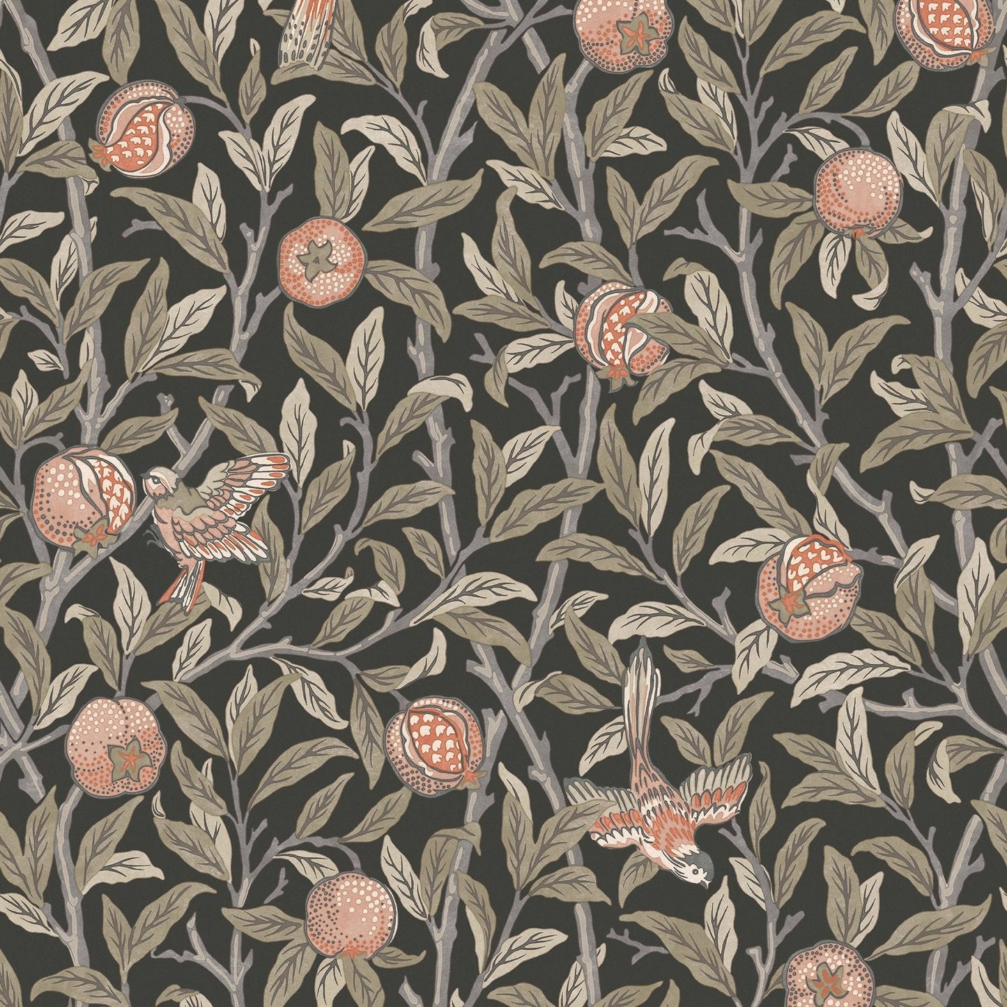 Bird & Pomegranate Wallpaper - Charcoal - 124258 - William Morris AH