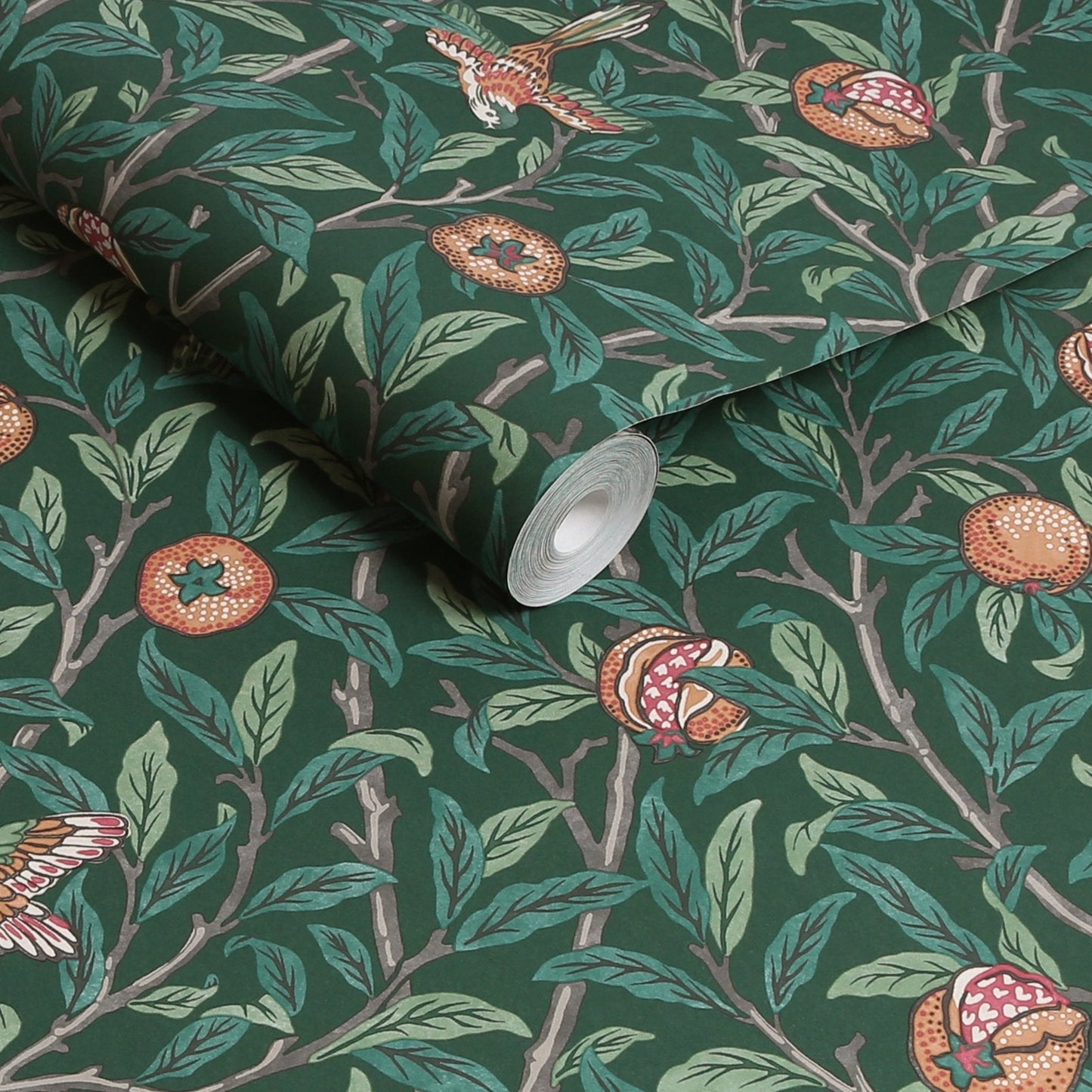 Bird & Pomegranate Wallpaper - Deep Green - 124260 - William Morris AH