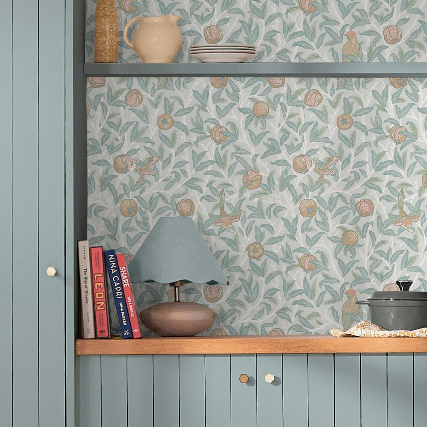 Bird & Pomegranate Wallpaper - Duck Egg - 124261 - William Morris AH