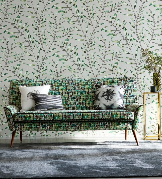 Chaconia Wallpaper - Emerald/Lime - HANZ111634 - Harlequin
