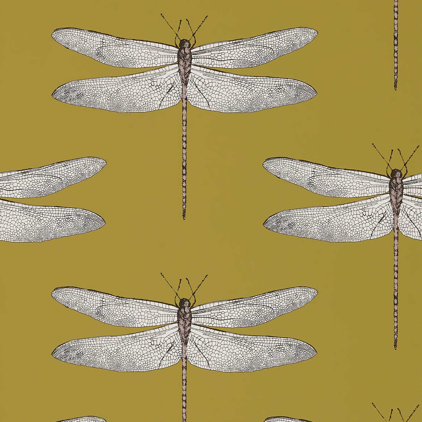 Demoiselle Wallpaper - Ochre/Grape - HGAT111244 - Harlequin