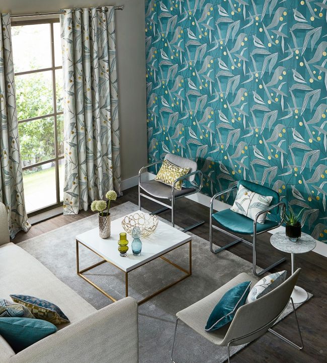 Entity Wallpaper - Teal/Linden - HGEO111691 - Harlequin