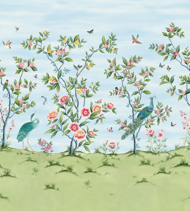 Florence Wallpaper - Sky/Meadow/Blossom - HDHW112889 - Harlequin