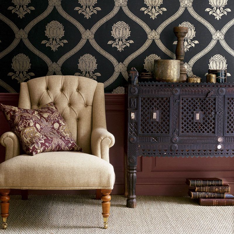 Granada Fabric - Indigo/Red - DMCOGR201 - Morris & Co