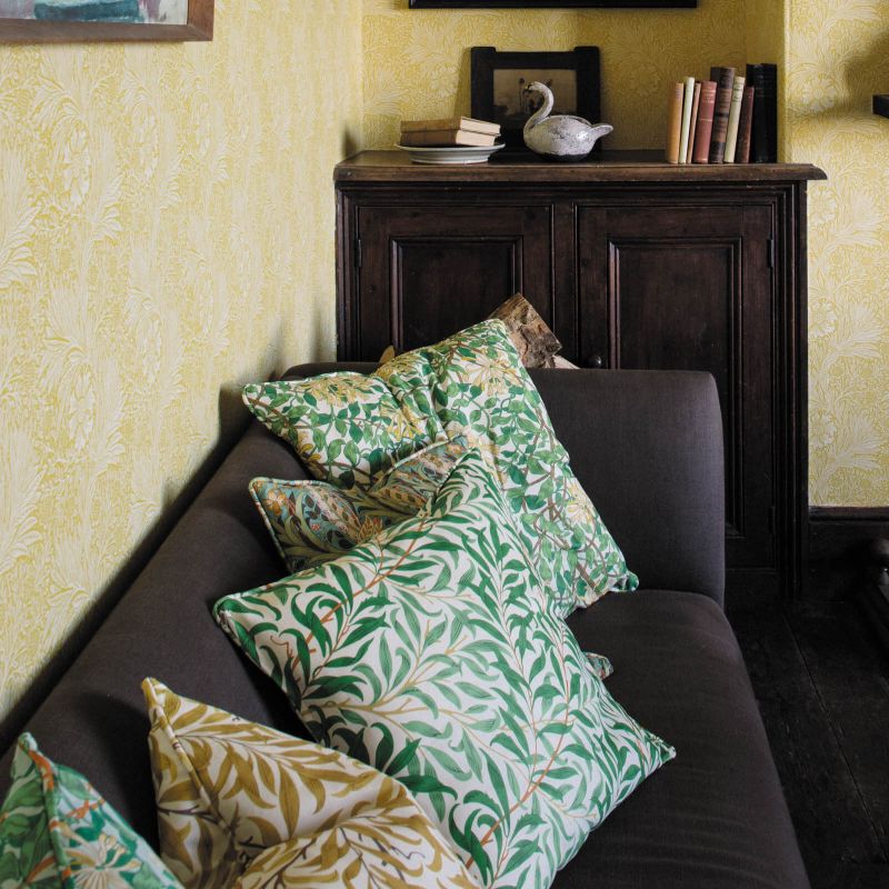 Honeysuckle Fabric - Sky/Burnt Orange - 226985 - Morris & Co