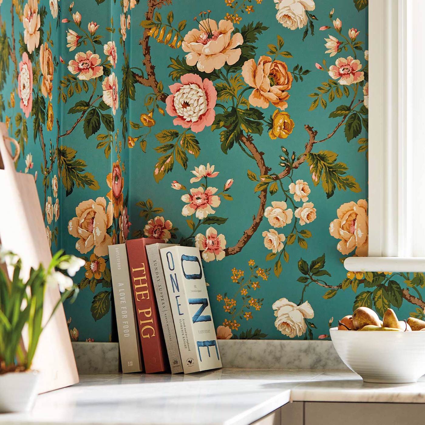Hykenham Wallpaper - High Sea/Ginger - DOSW217041 - Sanderson