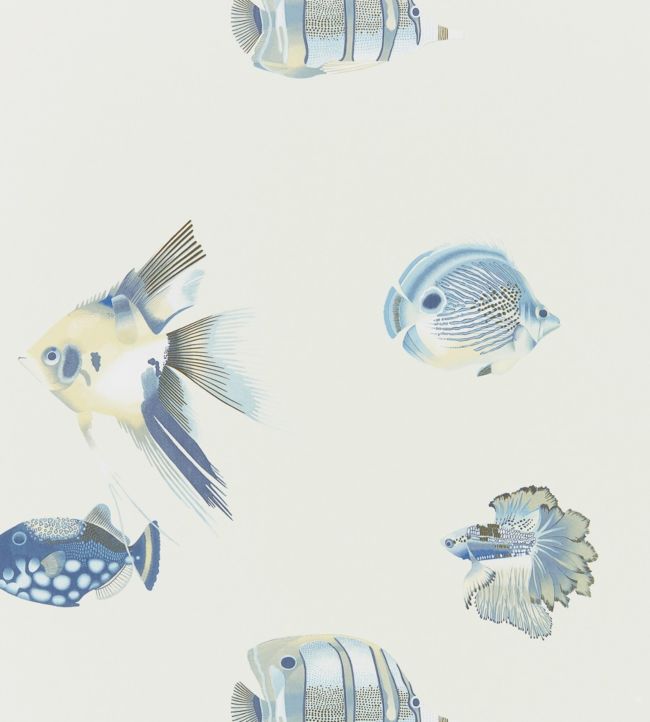 Kamanu Wallpaper - Indigo/Pebble - HANZ111649 - Harlequin
