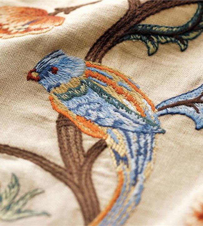 Kelmscott Tree Embroidery Fabric - Russet/Forest - 230341 - Morris & Co