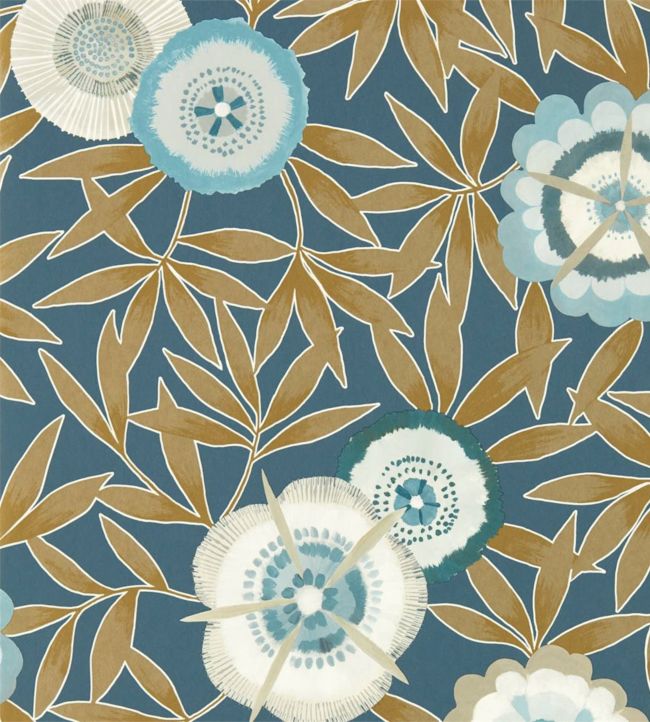 Komovi Wallpaper - Midnight/Gold - HSAW112160 - Harlequin