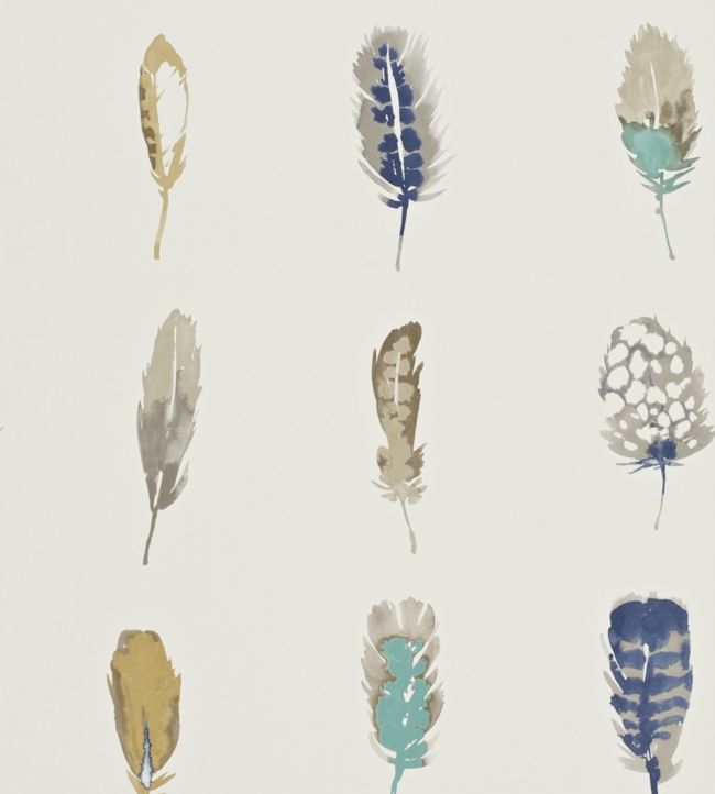 Limosa Wallpaper - Indigo / Mustard / Stone - HAMA111075 - Harlequin