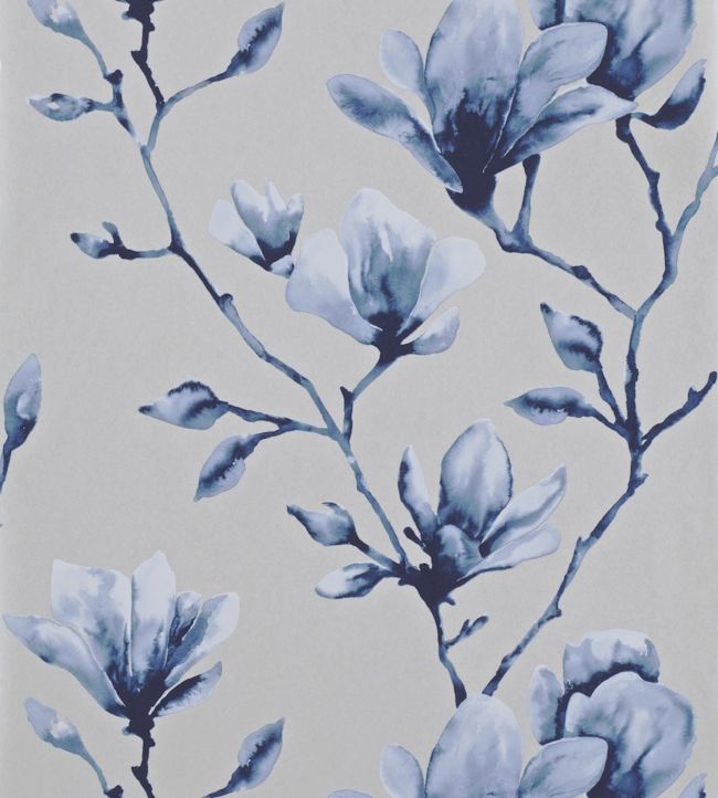 Lotus Wallpaper - Indigo - HMOW110881 - Harlequin
