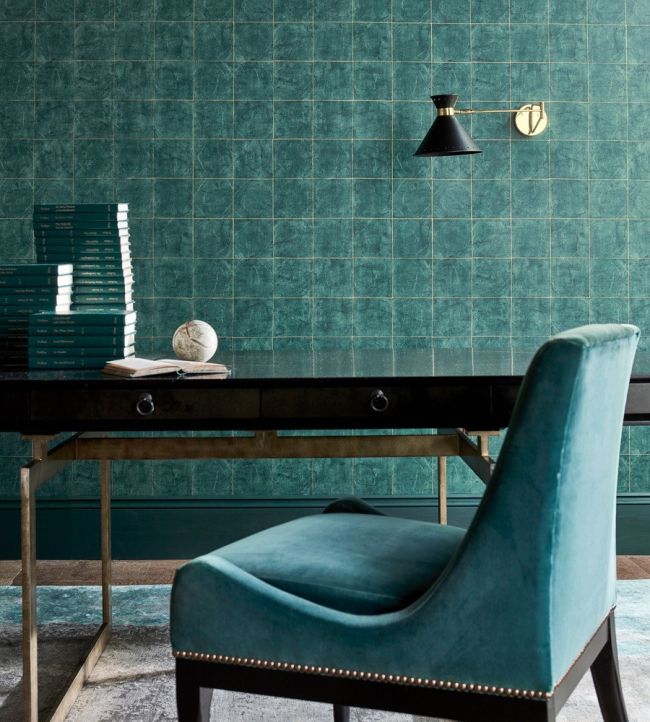 Piastrella Wallpaper - Huntsman Green - ZFOW312950 - Zoffany