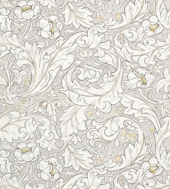 Pure Bachelors Button Print Fabric - Horned Poppy Grey - 226486 - Morris & Co