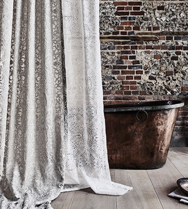 Pure Net Ceiling Applique Fabric - Paper White - 236075 - Morris & Co