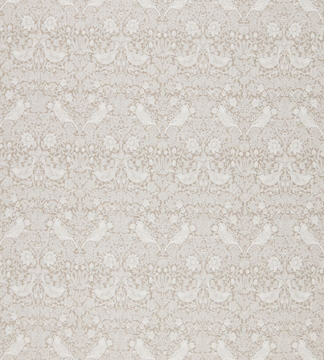 Pure Strawberry Thief Embroidery Fabric - Flax - 236071 - Morris & Co