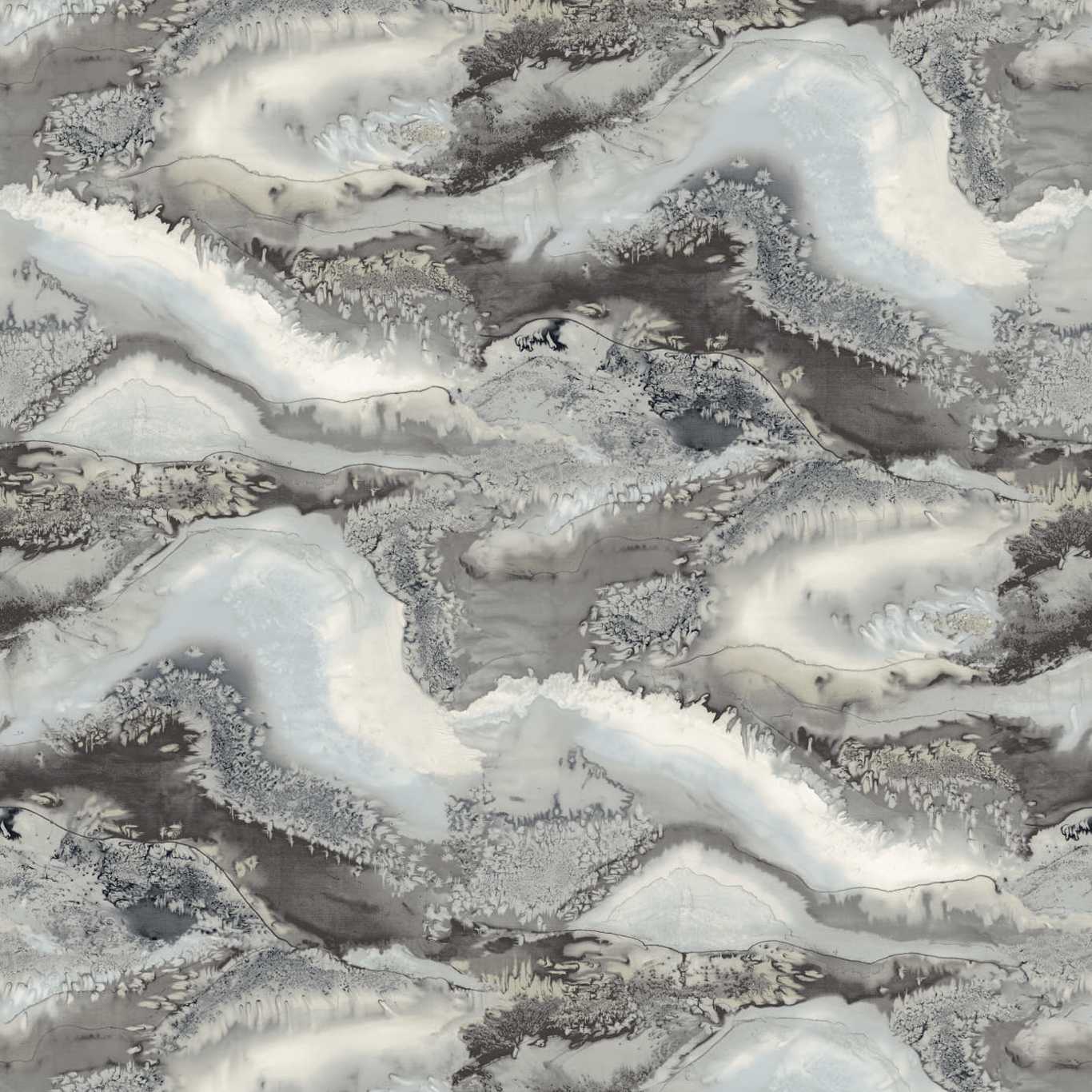 Reflected Obsidian Wallpaper - Snowflake - HQN2112853 - Harlequin