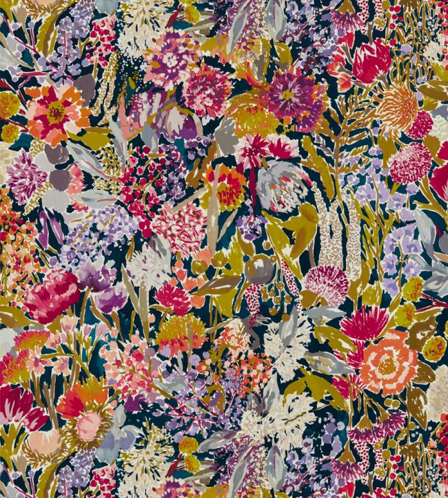 Sanguine Wallpaper - Pomegranate/Clemantine/Peony/Blueberry - HQN2112839 - Harlequin