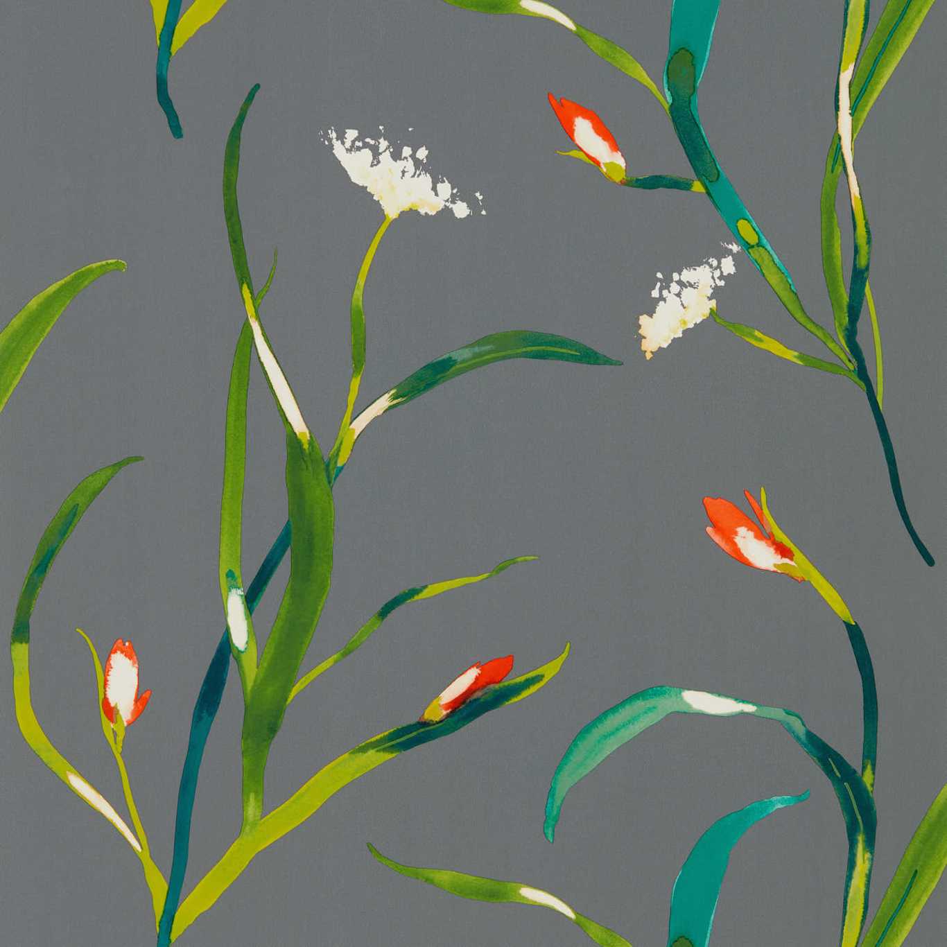 Saona Wallpaper - Kiwi/Charcoal - HZAP111758 - Harlequin