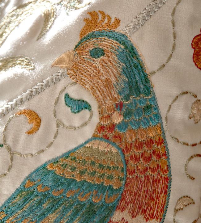 Seasons By May Embroidery Fabric - Sea Glass/Brick - 236826 - Morris & Co