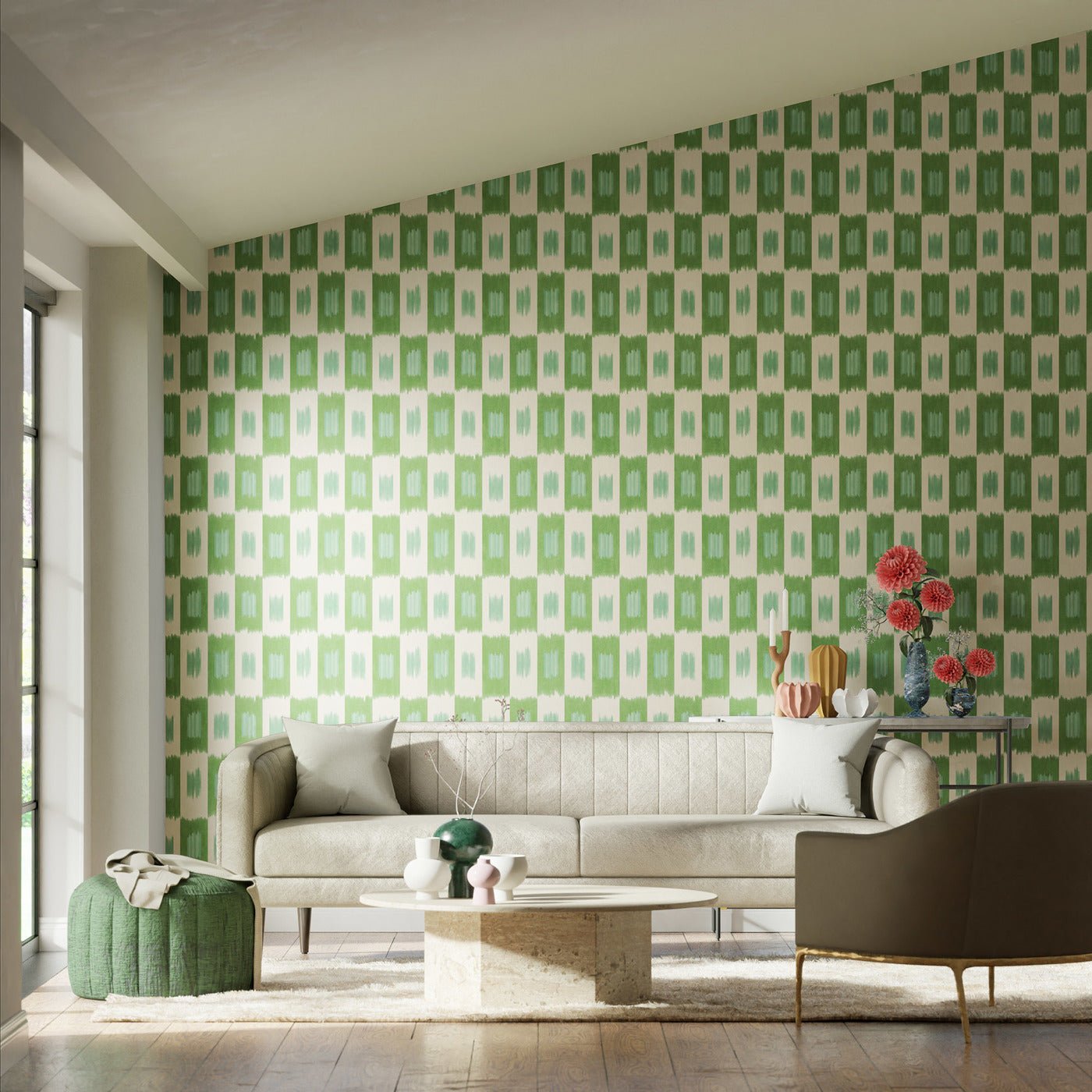 Shiruku Wallpaper - Emerald/Forest/Silver Willow - HQN3112921 - Harlequin
