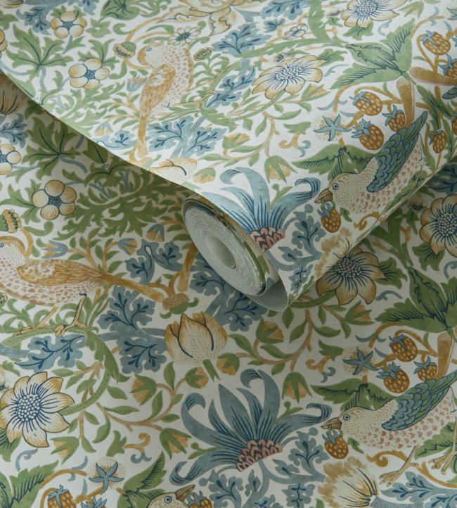 Strawberry Thief Wallpaper - Apple/Blush - W0171/01 - Clarke & Clarke