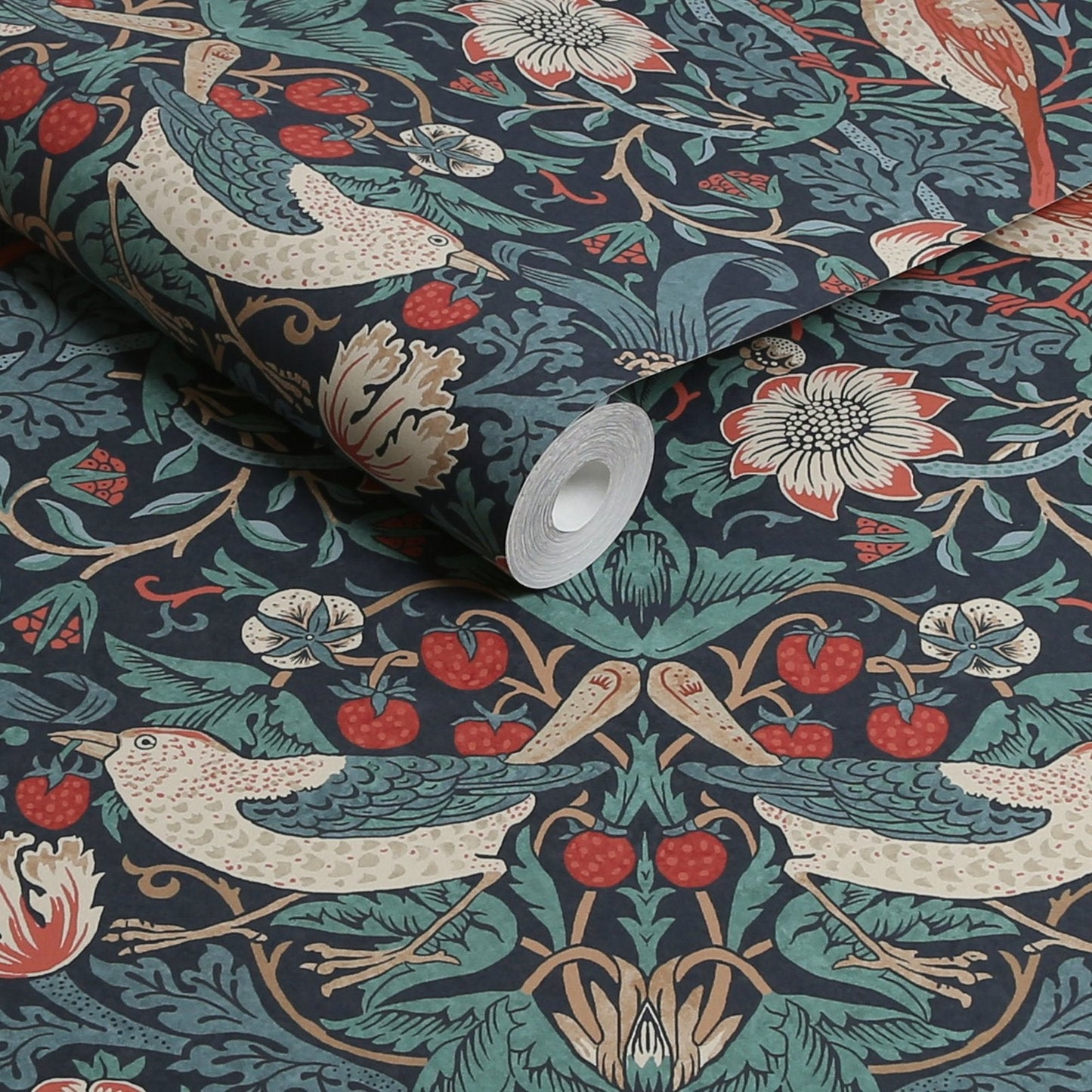 Strawberry Thief Wallpaper - Deep Blue - 124231 - William Morris AH