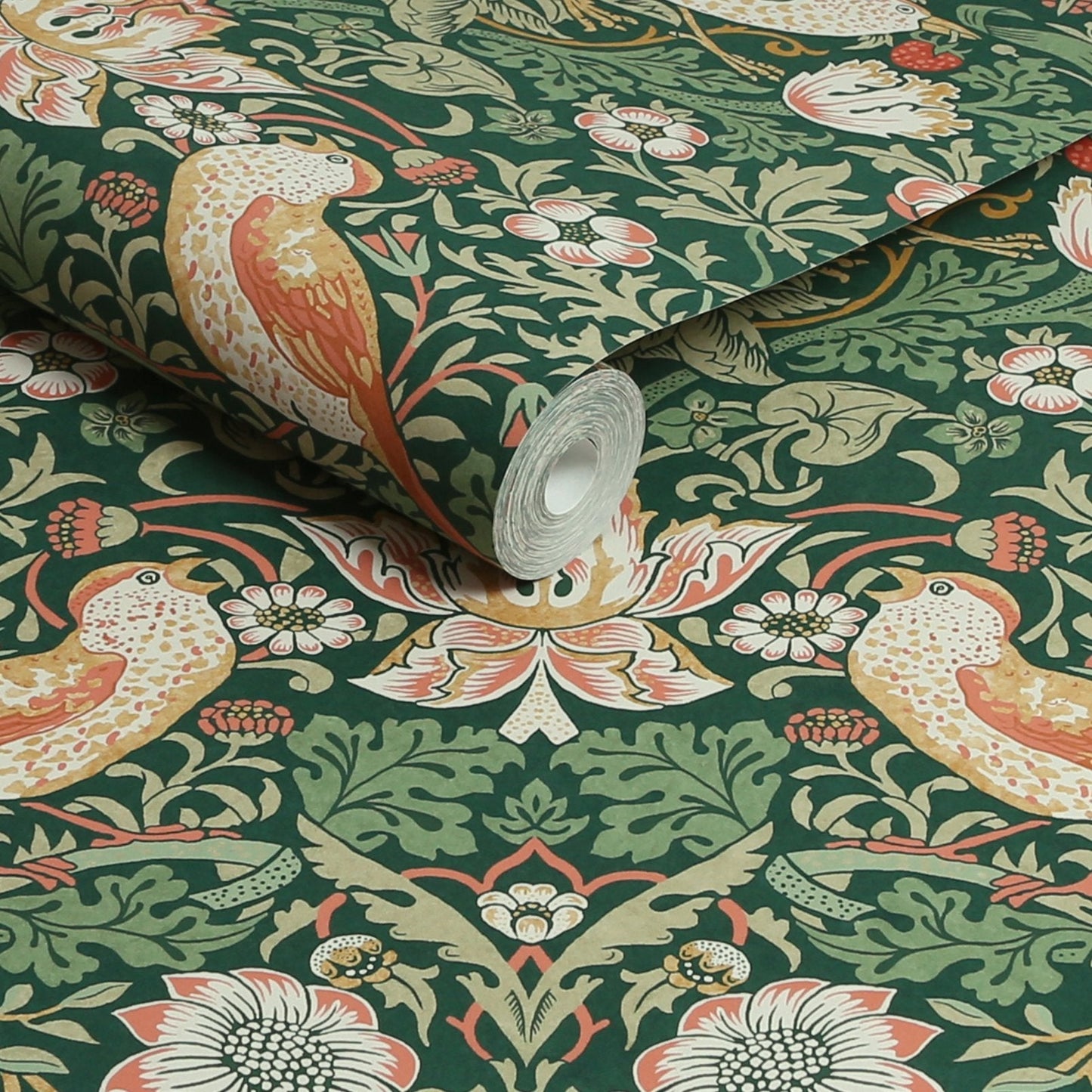 Strawberry Thief Wallpaper - Rich Green - 124234 - William Morris AH
