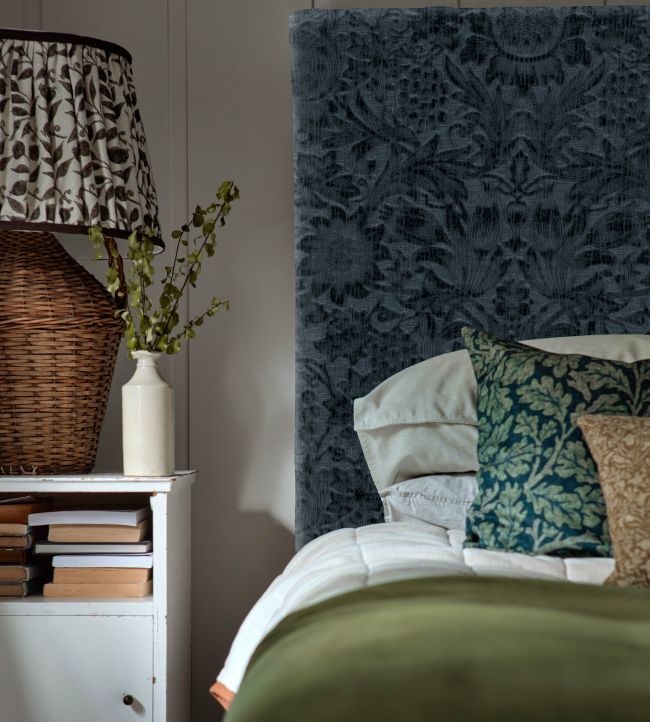 Sunflower Caffoy Velvet Fabric - Webbs Blue - 237285 - Morris & Co