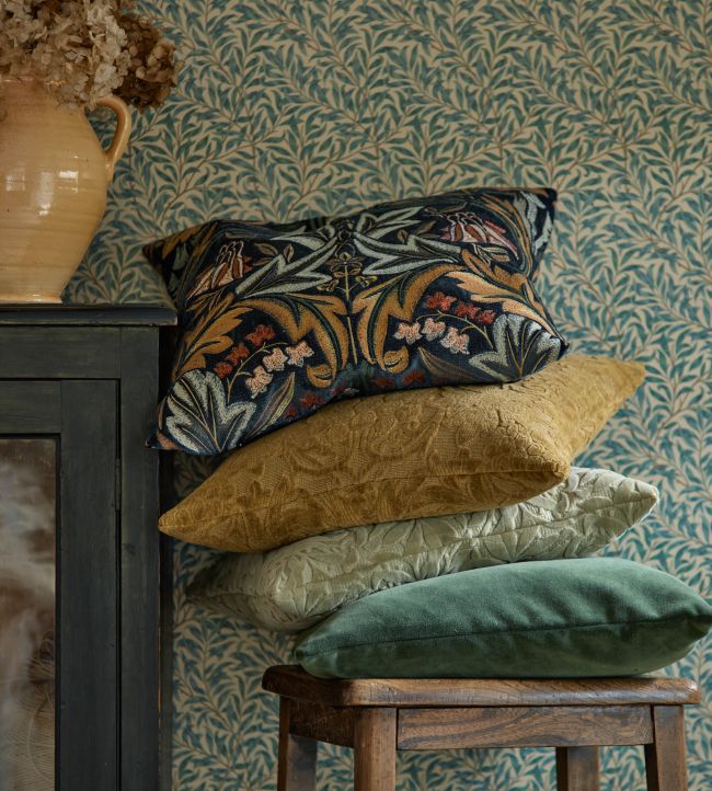 Sunflower Caffoy Velvet Fabric - Webbs Blue - 237285 - Morris & Co