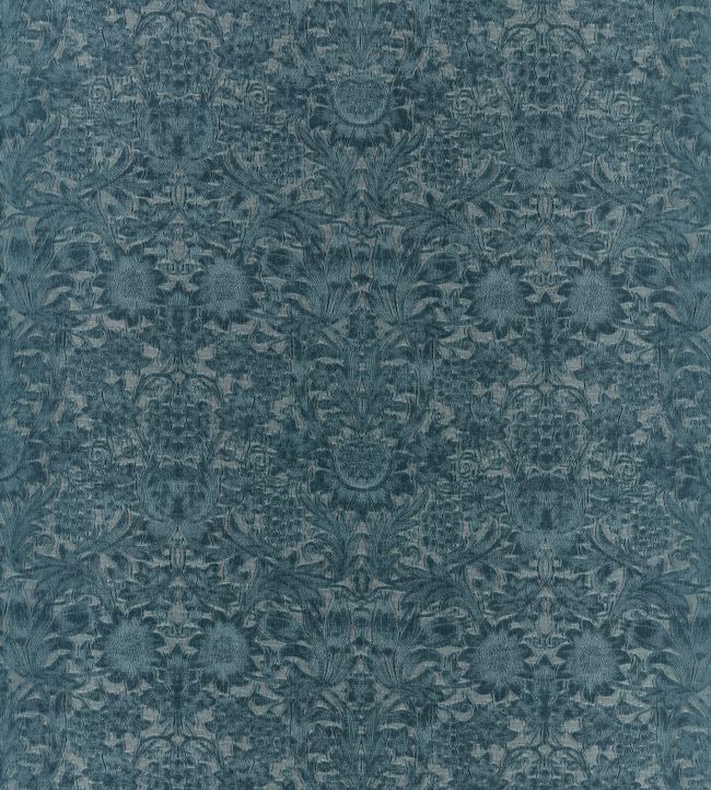 Sunflower Caffoy Velvet Fabric - Webbs Blue - 237285 - Morris & Co