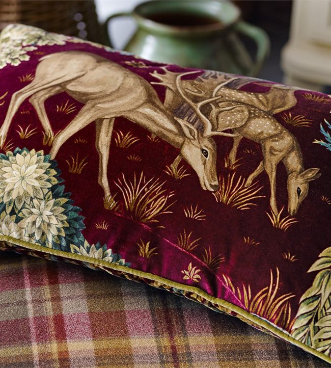 The Brook Velvet Fabric - Tapestry Red - DCMF226699 - Morris & Co