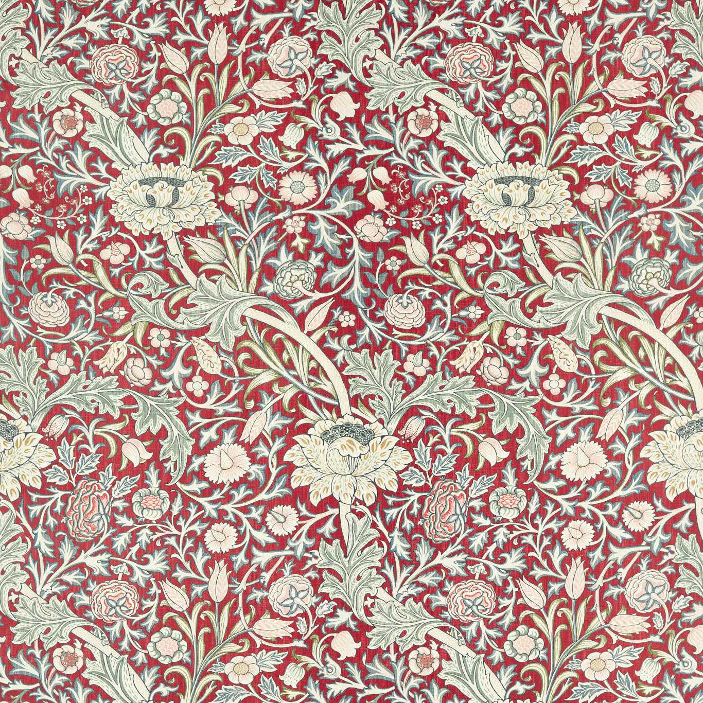 Trent Fabric - Madder/Webbs Blue - 227024 - Morris & Co
