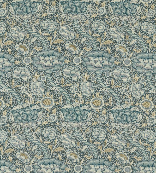 Wandle Fabric - Blue/Stone - 226396 - Morris & Co