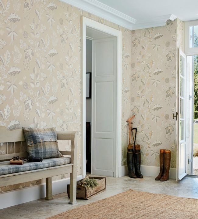 Warwick Wallpaper - Linen - DYSI216616 - Sanderson