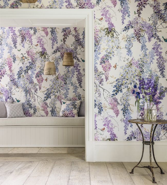 Wisteria Fall Panel B Wallpaper - Lilac - DWAP216297 - Sanderson