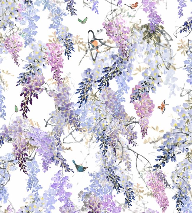 Wisteria Fall Panel B Wallpaper - Lilac - DWAP216297 - Sanderson