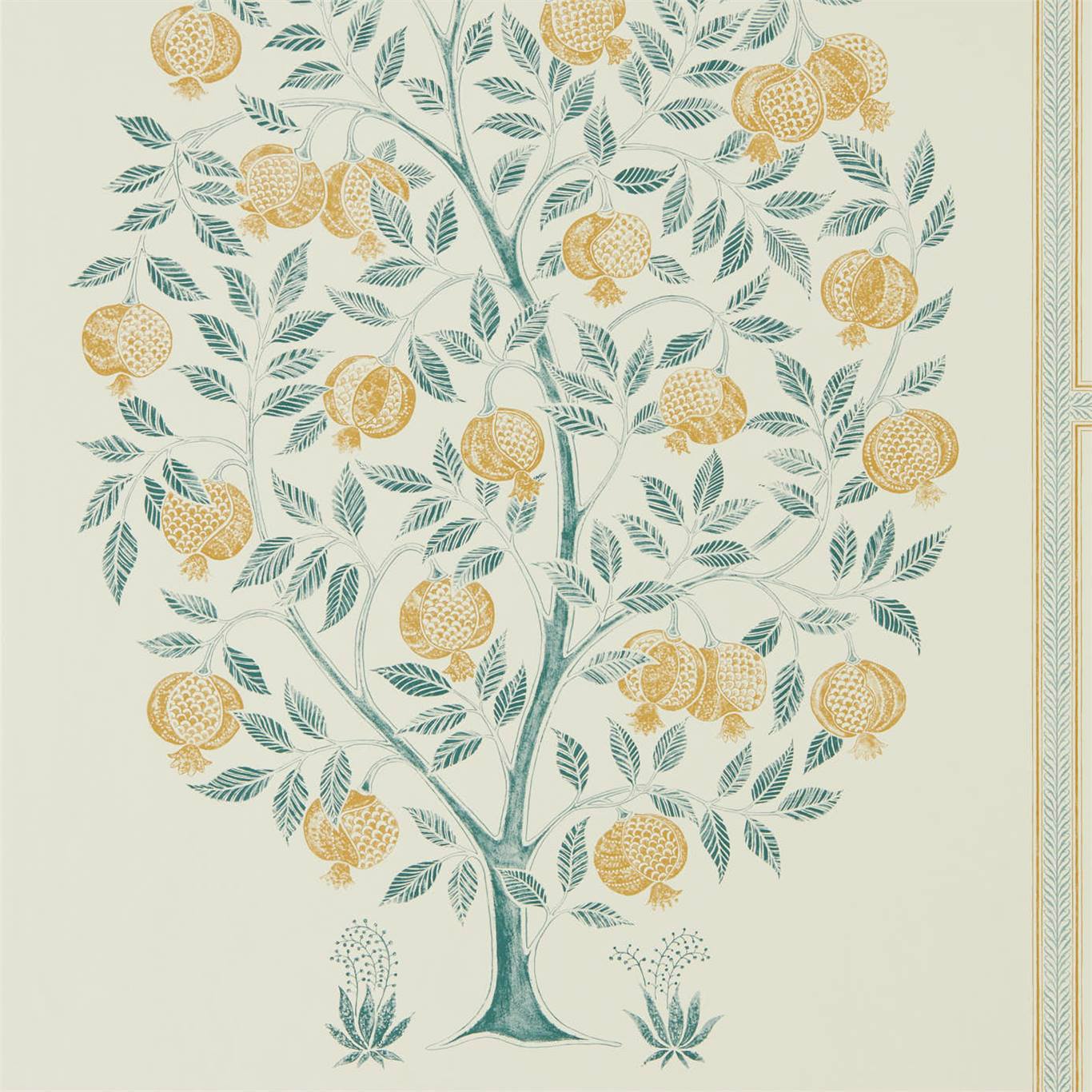 Anaar Tree Wallpaper - English Grey/Woad - Sanderson - DCPW216792