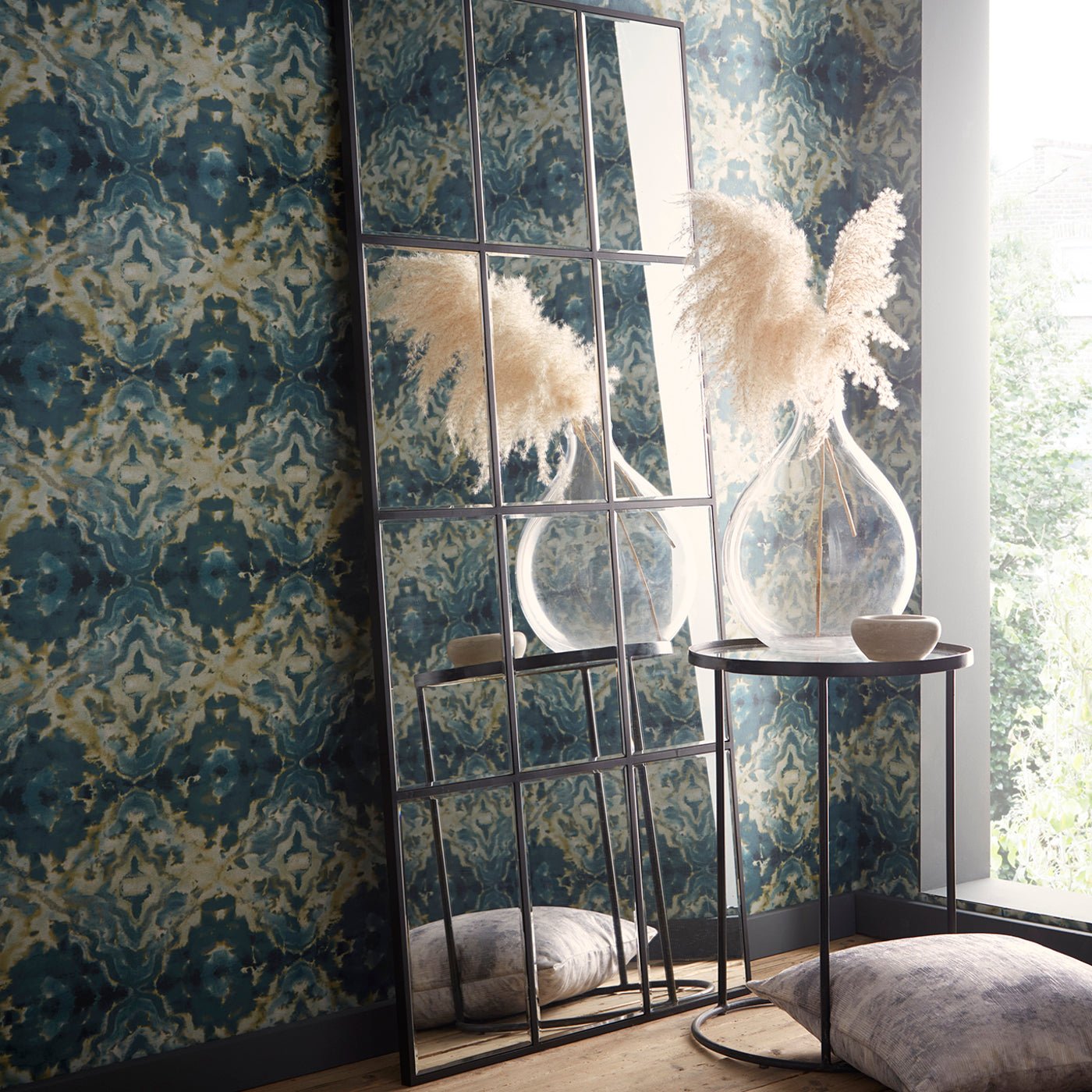 Aqueous Wallpaper - Teal - Clarke & Clarke - W0147/04 - Premier Wallcovering