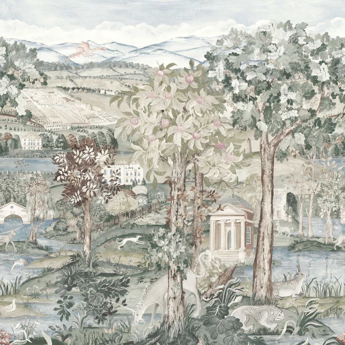 Arcadian Thames Wallpaper - Wedgwood Blue - ZATW313039 - Zoffany - Premier Wallcovering