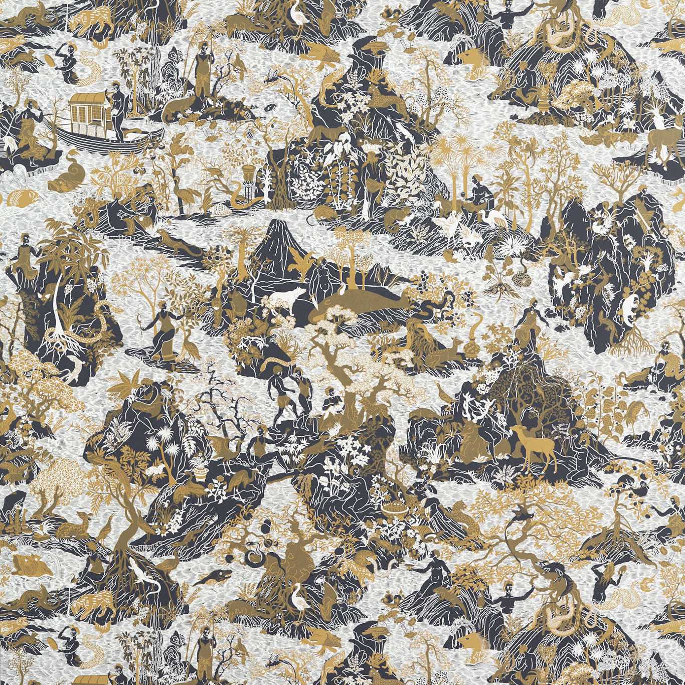 Avalonis Wallpaper - Como Blue / Koi - ZCOT313021 - Zoffany - Premier Wallcovering
