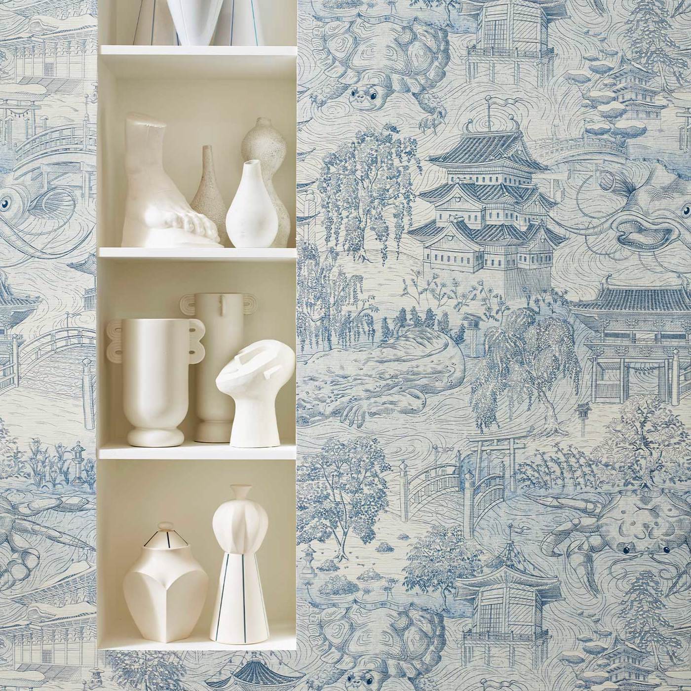 Eastern Palace Wallpaper - Indigo - ZHIW312987 - Zoffany - Morris Wallpaper